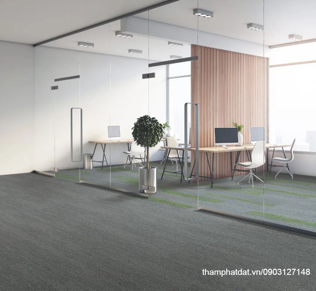 thảm văn phòng xọc xanh green